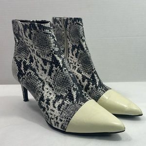 RAG & BONE two tone snakeskin ankle booties, size 39 8 1/2